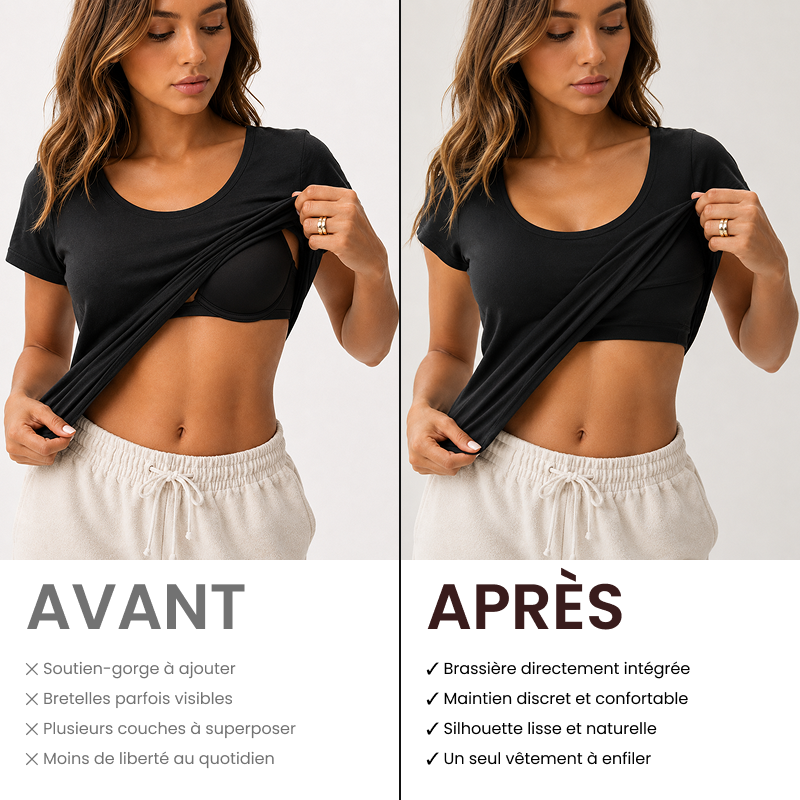 T-shirt à brassière intégrée